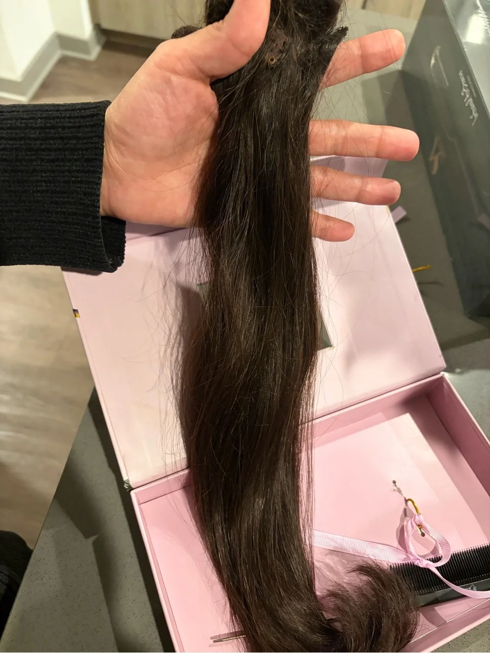 chic Remy Perfect Blend Halo Clip-Ins - Dark Brown